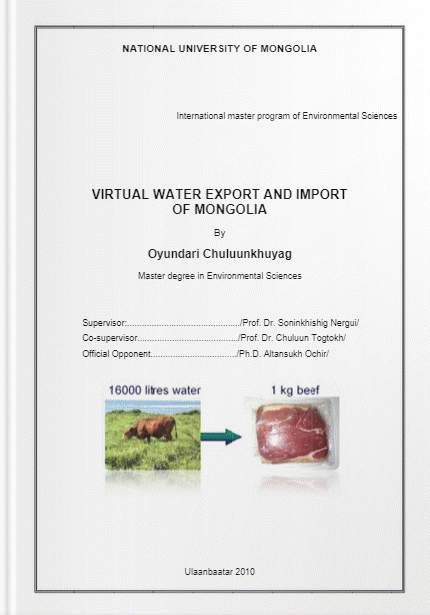 Virtual Water Export and Import of Mongolia